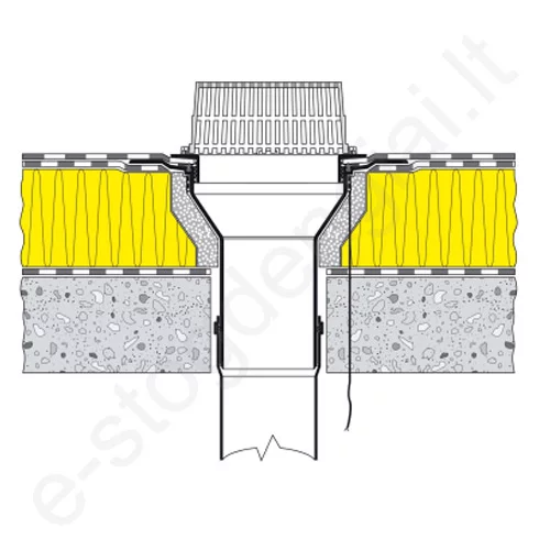Įlaja plokščiam stogui Topdrain, su kaitinimo elementu, Ø110 mm, 250 mm, vnt