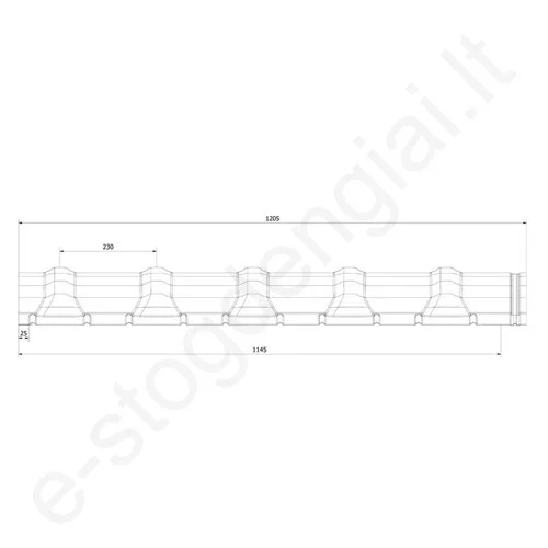 Budmat pusapvalis kraigas GS-LUX 0,70 mm, L=1205 mm, D-Matt Plus Antracito (RAL 7016), vnt