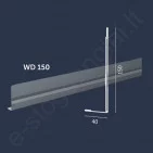 Budmat apatinė vėjalentė WD 150 dešininė, 0,50 mm, L=1200 mm, X-Matt Ruda (384 H), vnt