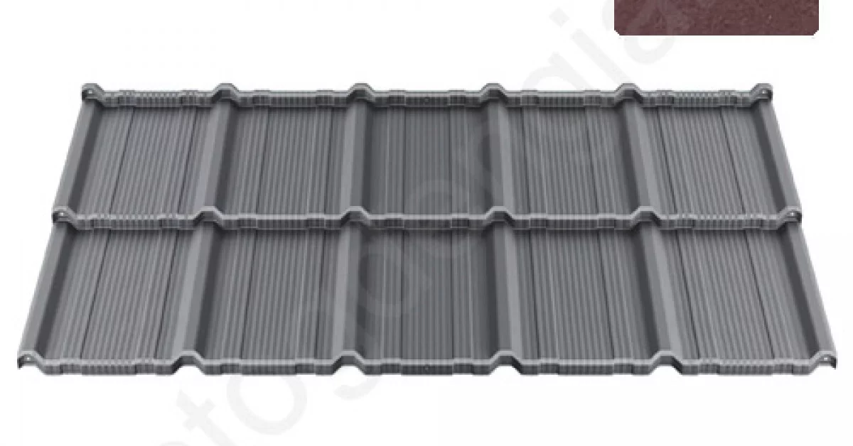 Modulinė plieno čerpė Budmat Como su mikrobangelėmis 0,5 mm, 725 x