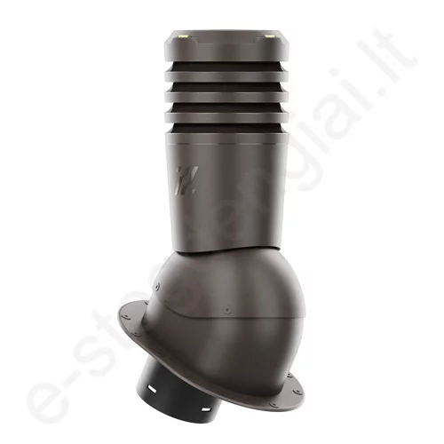 Ventiliacinis kaminėlis Ecoline Premium Ø125 mm neapšiltintas prie Budmat T.Ruda (RAL 8019), vnt