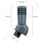 Ventiliacinis kaminėlis Ecoline Premium Ø125 mm neapšiltintas prie Budmat Molio (RAL 8004), vnt