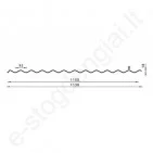 Banguotas fasado profilis Budmat FB-18, 0,50 mm, 1100 mm, X-matt, m²