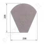Cembrit pusapvalio kraigo L=450 mm pradinis dangtelis Juodas, vnt