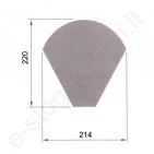 Cembrit pusapvalio kraigo L=450 mm galinis dangtelis Molio, vnt
