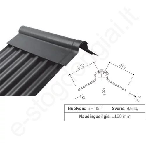 Universalus kraigo gaubtas Apatinis Eternit AGRO Nedažyta L00, vnt
