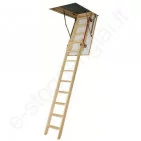 Fakro laiptai LDK 70x140 h=2,8m mediniai, 2 segmentų, SUSTUMIAMI