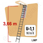 Fakro laiptai LMP 86x144 h=3,66m sudedami metaliniai