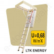 Fakro laiptai LTK ENERGY 70x100 h=2,8m mediniai, ŠILTI, U=0,68 W/m²K (4 segmentų)