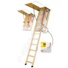 Fakro laiptai LTK ENERGY 70x140 h=2,8m mediniai, ŠILTI, U=0,68 W/m²K