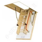Fakro laiptai LTK ENERGY 70x140 h=2,8m mediniai, ŠILTI, U=0,68 W/m²K