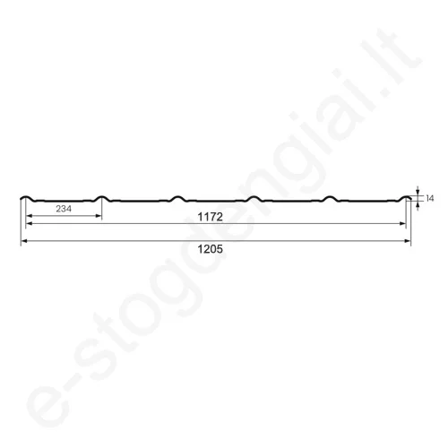 Plieninė čerpė Hanbud Claro 0,50 mm, 350/25 mm, 1172 mm, Matinė PolarMAT, m²