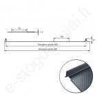 Klasikinis profilis Hanbud PHR 560 Revolution, 4 standumo briaunos 0,50 mm, 525 mm, Matinis PolarMAT, m²