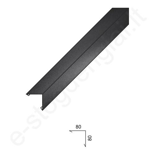 Hanbud išorinis kamino kampas 0,50 mm, 80x80 mm, L=2 m, UltraMAT Rudas (RAL 8017), vnt