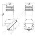 Wirplast ventiliacinis kaminėlis Ø125 mm neapšiltintas K94-N prie Vena T.Pilka (RAL 7024), vnt