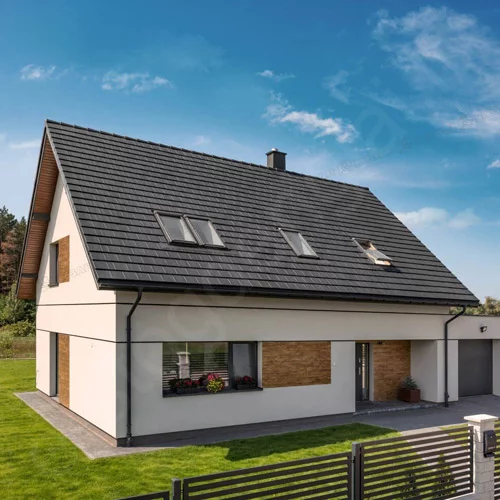 Betoninė čerpė Monier Teviva Lumino tamsi pilka, vnt