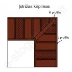 Plastikinis J tipo profilis Budmat, L=3 m, Auksinis ąžuolas, vnt