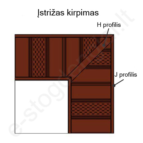 Plastikinis J tipo profilis Budmat, L=3 m, Grafito (RAL 7016), vnt