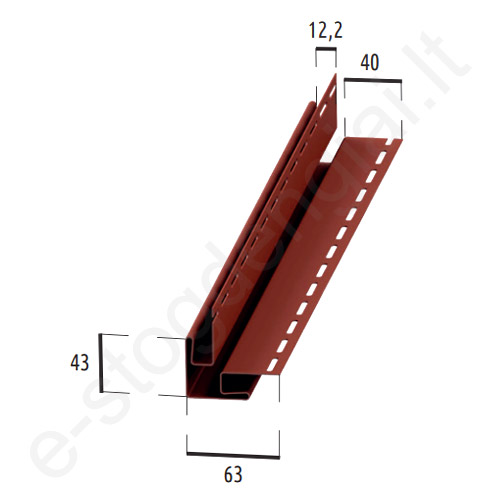 Plastikinis išorinio kampo profilis Budmat, L=3 m, Grafito (RAL 7016), vnt