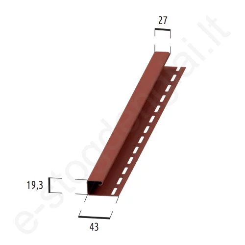 Plastikinis J tipo profilis Budmat, L=3 m, Auksinis ąžuolas, vnt