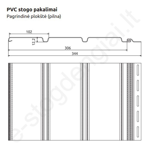 Plastikinis pakalimas Budmat, pilnas, 344 mm x 3 m, 0,918 m², Auksinis ąžuolas, vnt