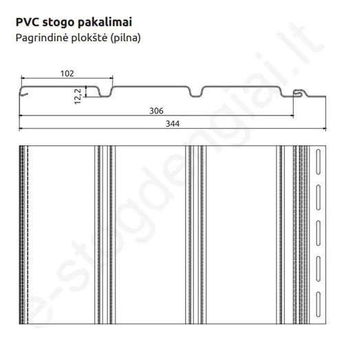 Plastikinis pakalimas Budmat, pilnas, 344 mm x 3 m, 0,918 m², Ąžuolas Winchester, vnt