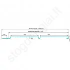 Plieninis pakalimas Hornval P4, pilnas, 372 mm x 2 m, 0,662 m², Matinis Juodas (RAL 9005), vnt