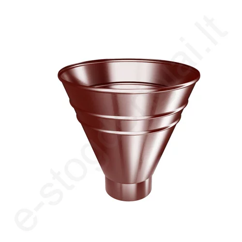 Piltuvas apvalus RoofArt 125/90 Vyno (RAL 3005) plieninė, vnt