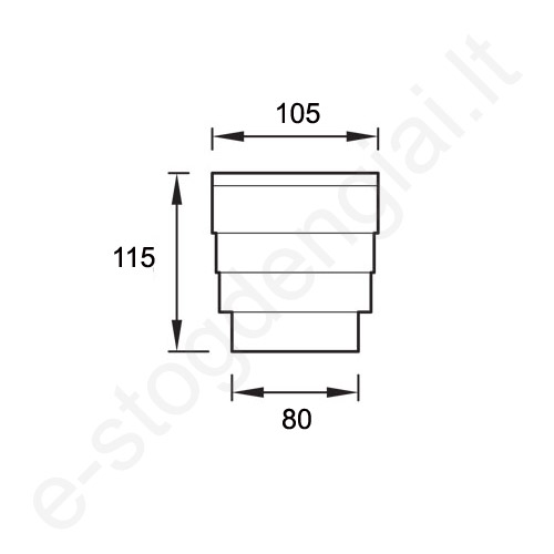 Lietvamzdžio perėjimas lapų gaudyklei (plastikinis) Ruukki 125/90 Molio (RR 750), vnt