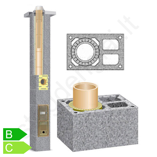 Kaminas Schiedel Rondo Plus Ø180+2V h=11,00 m, kompl Kaminas Schiedel Rondo Plus Ø180+2V h=11,00 m, kompl