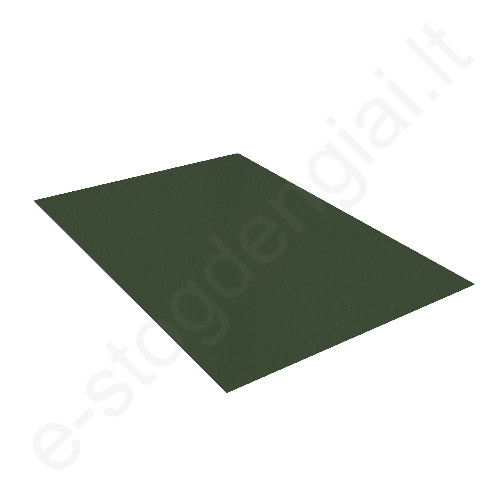 Lygi skarda su plėvele 1250x2000 mm (2,5 m²) Blizgi Žalia (RAL 6020), vnt