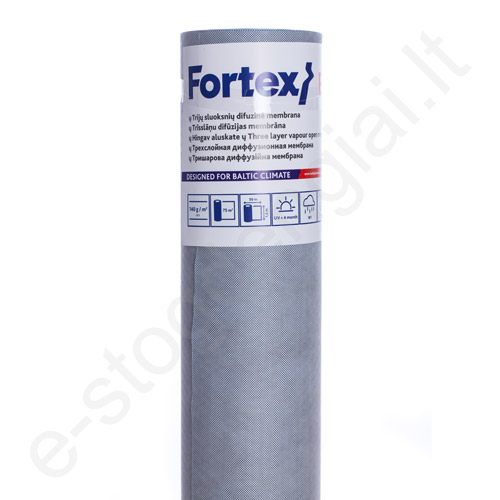 Difuzinė plėvelė Fortex Profi, 3 sl, 140 g/m², 75 m²/rul