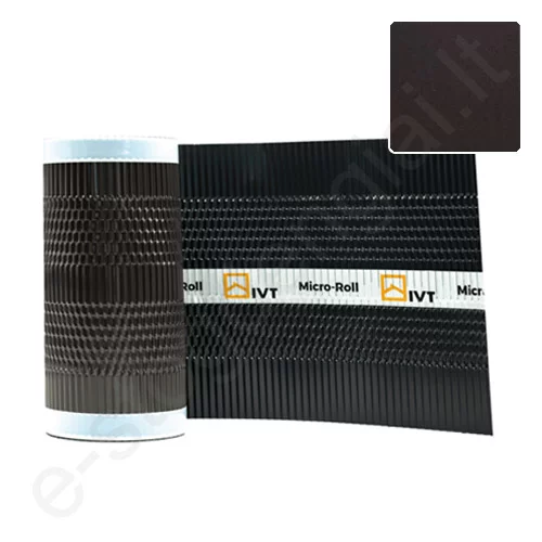 Aliuminė kraigo ventiliacinė juosta IVT Micro-Roll, 300 mm, Juoda, 5 m/rul