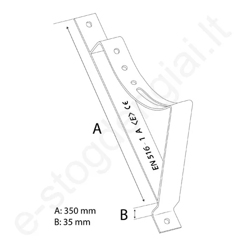 Apžvalgos aikštelės laikiklis plieninėms čerpėms Eurovent Support Metal 350/35, Antracito (RAL 7016), vnt