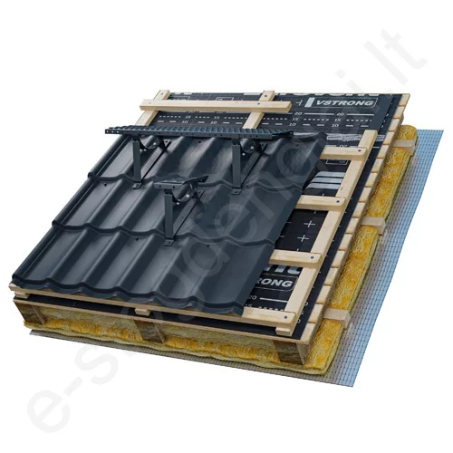 Apžvalgos aikštelės laikiklis plieninėms čerpėms Eurovent Support Metal 350/20, Rudas (RAL 8017), vnt
