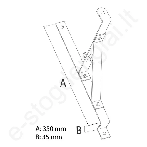 Sniego tvorelės laikiklis čerpinei plieninei dangai Eurovent Fix Metal 350/35, Antracito (RAL 7016), vnt