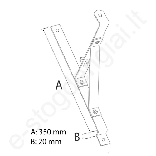 Sniego tvorelės laikiklis čerpinei plieninei dangai Eurovent Fix Metal 350/20, Cinkuotas, vnt