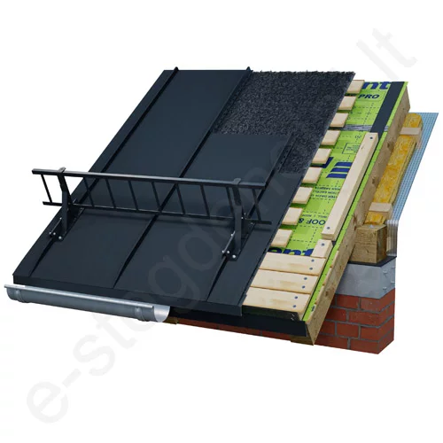 Sniego tvorelės laikiklis klasikinei dangai Eurovent Fix Metal Flat, T.Rudas (RAL 8019), vnt