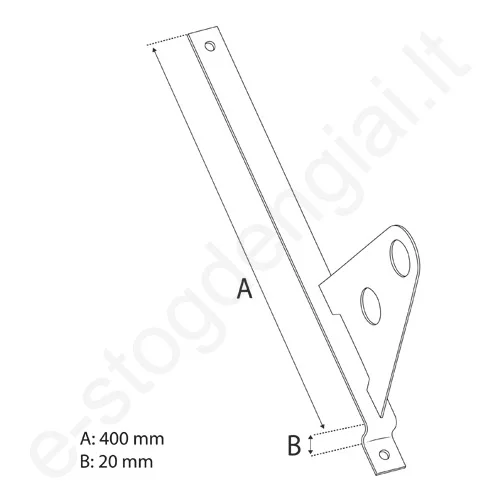 Sniego užtvaros laikiklis plieninei čerpei Eurovent Fix Tube Metal 400/20, Raudonas (RAL 3009), vnt