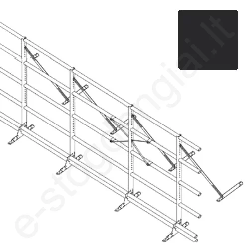 Apsauginė tvorelė Ruukki, 6 vamzdžiai, profiliuotai skardai, H=1,2 m, L=6 m, Antracito (RR 2H3), kompl