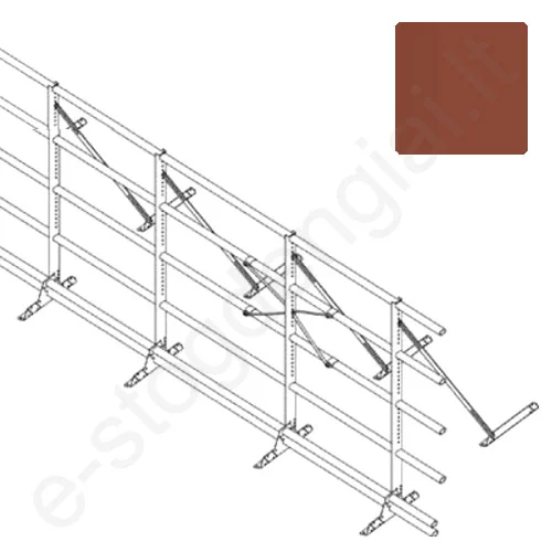 Apsauginė tvorelė Ruukki, 6 vamzdžiai, profiliuotai skardai, H=1,2 m, L=6 m, Molio (RR 780), kompl