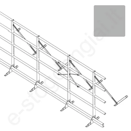 Apsauginė tvorelė Ruukki, 6 vamzdžiai, valciniams profiliams, H=1,2 m, L=6 m, Š.Pilka (RR 21), kompl