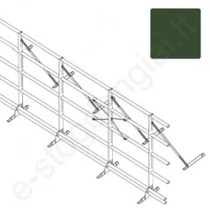 Apsauginė tvorelė Ruukki, 6 vamzdžiai, valciniams profiliams, H=1,2 m, L=6 m, Žalia (RR 11), kompl