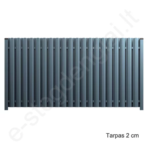 Metalinė tvoralentė Hanbud Polo, L=1350 mm, 110 mm, 0,45 mm, dvipusė, Blizgi T.Pilka (RAL 7016), vnt