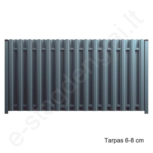 Metalinė tvoralentė Hanbud Polo, L=1350 mm, 110 mm, 0,45 mm, dvipusė, Blizgi T.Pilka (RAL 7016), vnt