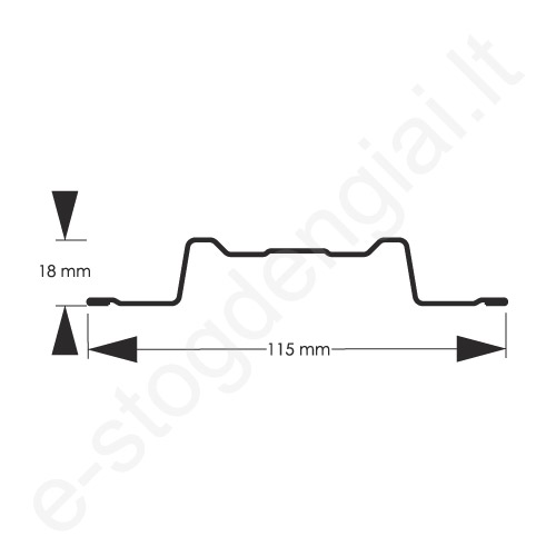 Metalinė tvoralentė Hanbud Emka 115 mm, 0,45 mm, dvipusė, Blizgi Ruda (RAL 8017), m