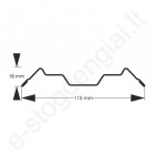 Metalinė tvoralentė Hanbud Estetic 115 mm, 0,45 mm, dvipusė, Matinė T.Pilka (RAL 7016), m