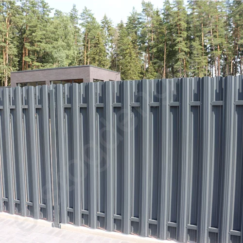 Metalinė tvoralentė Hanbud Polo, L=1350 mm, 110 mm, 0,45 mm, dvipusė, Blizgi T.Pilka (RAL 7016), vnt