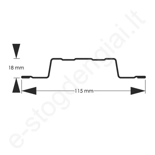 Metalinė tvoralentė Hanbud Standard 115 mm, 0,45 mm, dvipusė, Tamsus ąžuolas (NBW 73), m Metalinė tvoralentė Hanbud Standard 115 mm, 0,45 mm, dvipusė, Tamsus ąžuolas (NBW 73), m