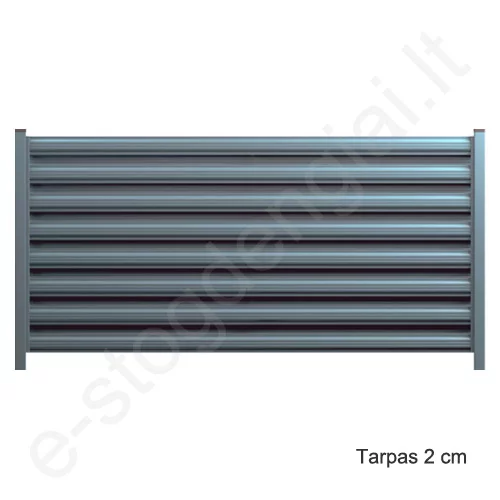 Metalinė tvoralentė Hanbud Polo, L=1350 mm, 110 mm, 0,45 mm, dvipusė, Blizgi T.Pilka (RAL 7016), vnt